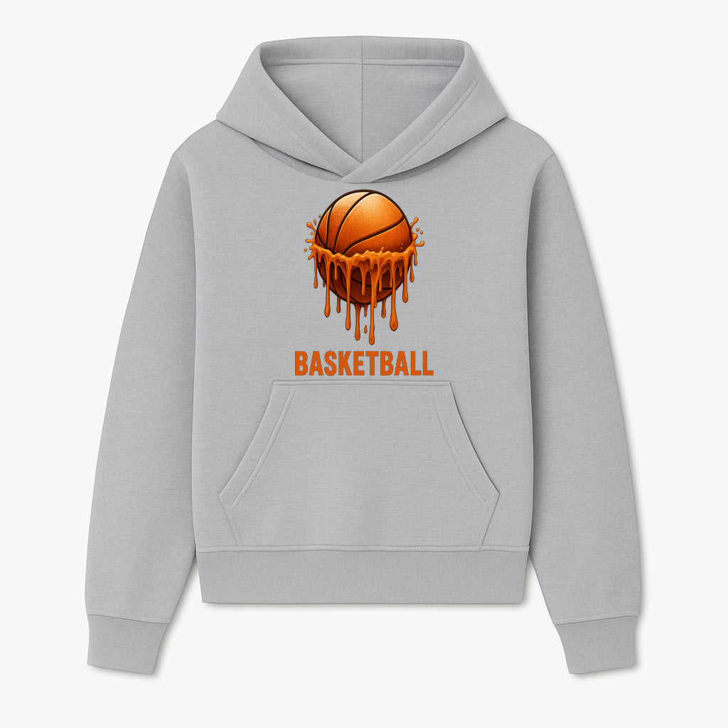 Dripping Orange Basketball Graphic Tee - Sporty Apparel for Basketball Fans & Players, Perfect Gift for Athletes - Hoodie 1758681888846.jpg