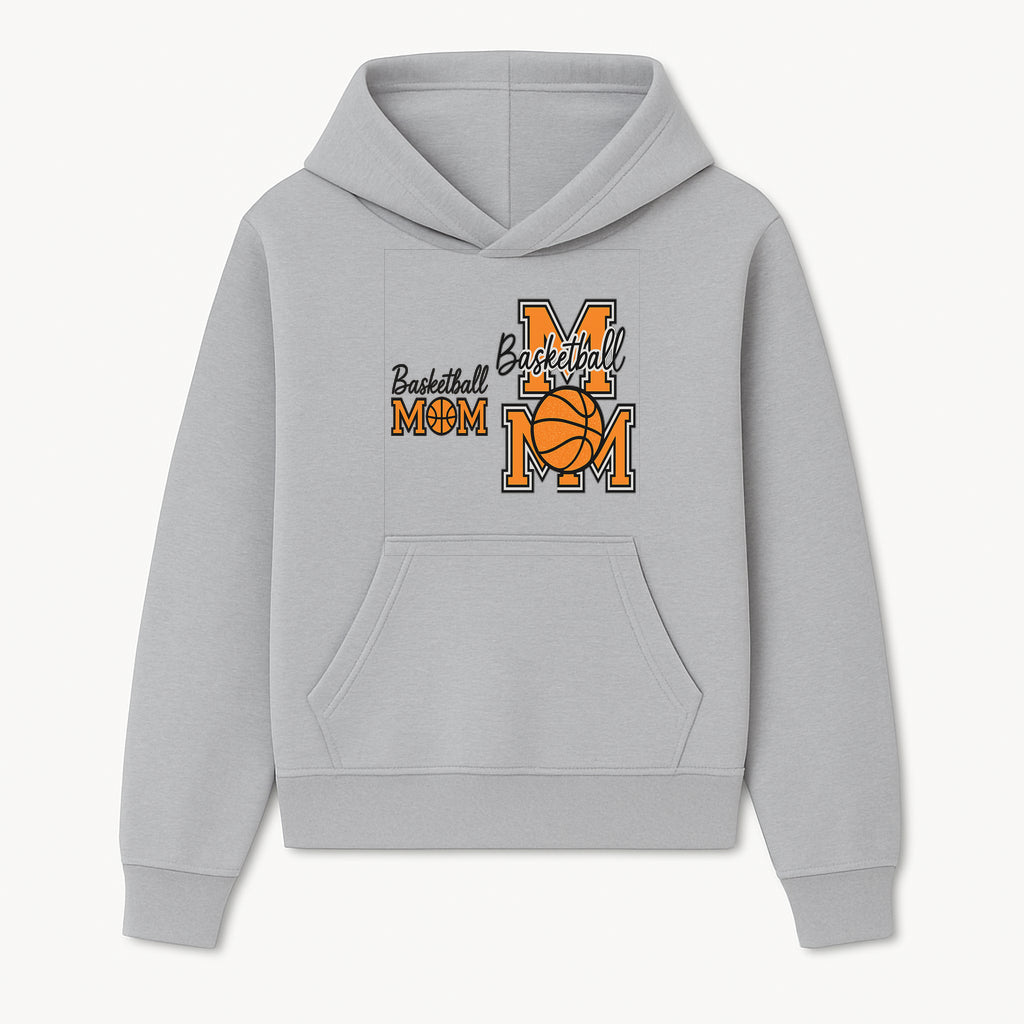 Basketball Mom T-Shirt, Sporty Orange & Black Design, Perfect Gift for Basketball Moms, Team Spirit Apparel - Hoodie 1758681889363.jpg