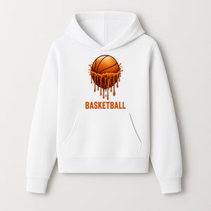 Dripping Orange Basketball Graphic Tee - Sporty Apparel for Basketball Fans & Players, Perfect Gift for Athletes - Hoodie 1758681890444.jpg