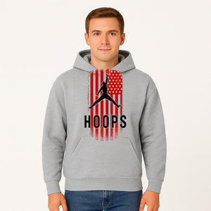 Basketball Hoops Graphic Tee with Retro American Flag Design Perfect for Sports Fans and Athletes - Hoodie 1758681890535.jpg