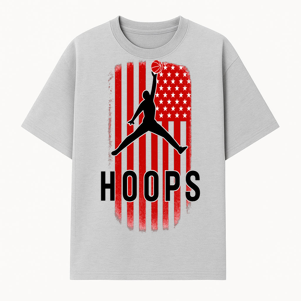 Basketball Hoops Graphic Tee with Retro American Flag Design Perfect for Sports Fans and Athletes - T-shirt 1758681890789.jpg