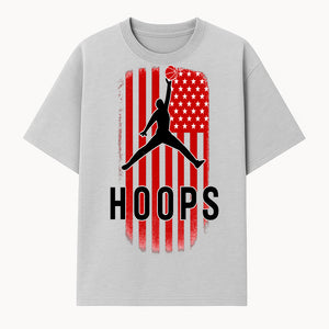 Basketball Hoops Graphic Tee with Retro American Flag Design Perfect for Sports Fans and Athletes - T-shirt 1758681890789.jpg