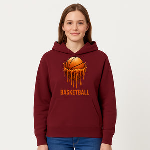 Dripping Orange Basketball Graphic Tee - Sporty Apparel for Basketball Fans & Players, Perfect Gift for Athletes - Hoodie 1758681891733.jpg