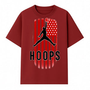 Basketball Hoops Graphic Tee with Retro American Flag Design Perfect for Sports Fans and Athletes - T-shirt 1758681891751.jpg