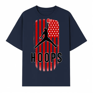 Basketball Hoops Graphic Tee with Retro American Flag Design Perfect for Sports Fans and Athletes - T-shirt 1758681891895.jpg