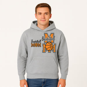 Basketball Mom T-Shirt, Sporty Orange & Black Design, Perfect Gift for Basketball Moms, Team Spirit Apparel - Hoodie 1758681891991.jpg