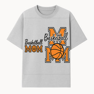Basketball Mom T-Shirt, Sporty Orange & Black Design, Perfect Gift for Basketball Moms, Team Spirit Apparel - T-shirt 1758681892259.jpg