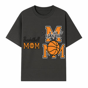 Basketball Mom T-Shirt, Sporty Orange & Black Design, Perfect Gift for Basketball Moms, Team Spirit Apparel - T-shirt 1758681892527.jpg