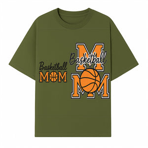 Basketball Mom T-Shirt, Sporty Orange & Black Design, Perfect Gift for Basketball Moms, Team Spirit Apparel - T-shirt 1758681892647.jpg