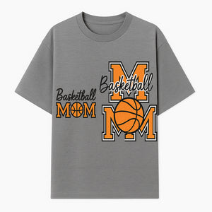 Basketball Mom T-Shirt, Sporty Orange & Black Design, Perfect Gift for Basketball Moms, Team Spirit Apparel - T-shirt 1758681892747.jpg