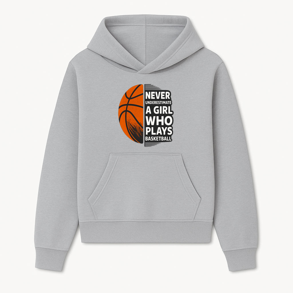 Never Underestimate a Girl Who Plays Basketball T-Shirt - Motivational Sports Gift for Female Athletes - Hoodie 1758681893093.jpg