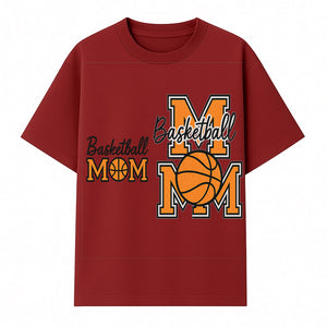 Basketball Mom T-Shirt, Sporty Orange & Black Design, Perfect Gift for Basketball Moms, Team Spirit Apparel - T-shirt 1758681893172.jpg