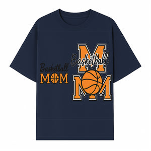 Basketball Mom T-Shirt, Sporty Orange & Black Design, Perfect Gift for Basketball Moms, Team Spirit Apparel - T-shirt 1758681893289.jpg