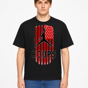 Basketball Hoops Graphic Tee with Retro American Flag Design Perfect for Sports Fans and Athletes - T-shirt 1758681893478.jpg