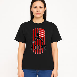 Basketball Hoops Graphic Tee with Retro American Flag Design Perfect for Sports Fans and Athletes - T-shirt 1758681893629.jpg