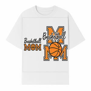 Basketball Mom T-Shirt, Sporty Orange & Black Design, Perfect Gift for Basketball Moms, Team Spirit Apparel - T-shirt 1758681893635.jpg