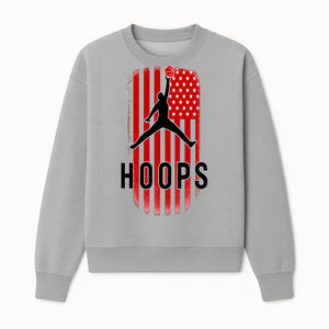Basketball Hoops Graphic Tee with Retro American Flag Design Perfect for Sports Fans and Athletes - Sweatshirt 1758681893759.jpg