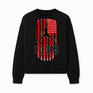 Basketball Hoops Graphic Tee with Retro American Flag Design Perfect for Sports Fans and Athletes - Sweatshirt 1758681893895.jpg