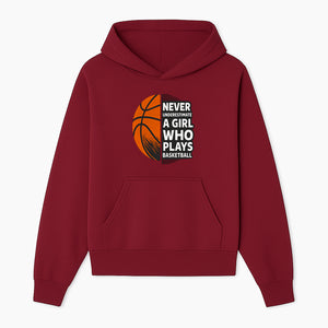 Never Underestimate a Girl Who Plays Basketball T-Shirt - Motivational Sports Gift for Female Athletes - Hoodie 1758681894132.jpg