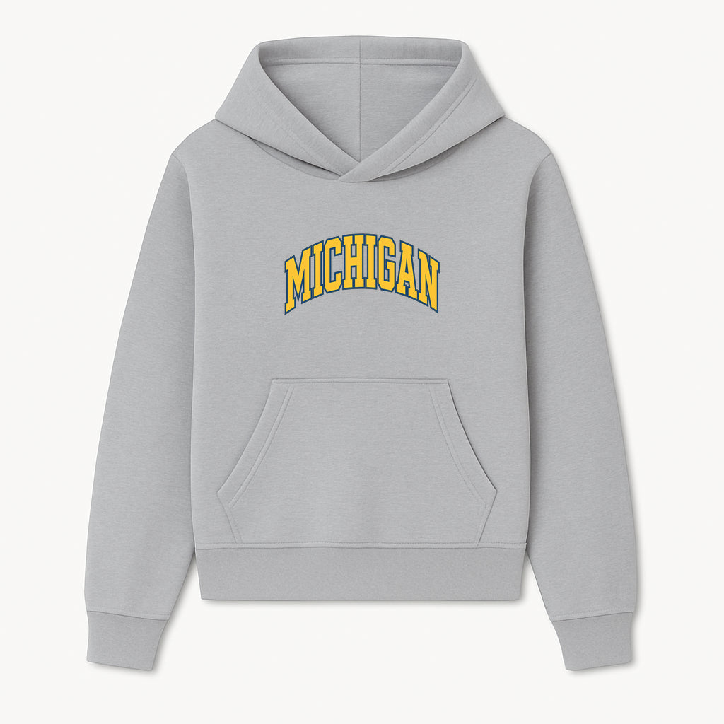 Michigan University Vintage Arch Design T-Shirt, College Apparel, Classic Fan Merchandise, Lightweight Casual Wear - Hoodie 1758681894233.jpg