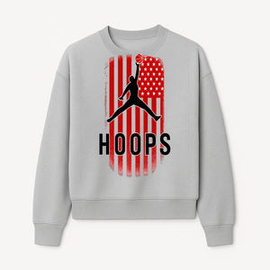 Basketball Hoops Graphic Tee with Retro American Flag Design Perfect for Sports Fans and Athletes - Sweatshirt 1758681894308.jpg