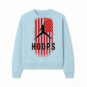 Basketball Hoops Graphic Tee with Retro American Flag Design Perfect for Sports Fans and Athletes - Sweatshirt 1758681894436.jpg