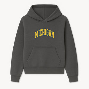 Michigan University Vintage Arch Design T-Shirt, College Apparel, Classic Fan Merchandise, Lightweight Casual Wear - Hoodie 1758681894547.jpg