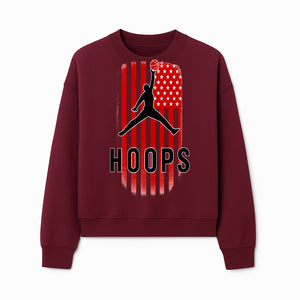 Basketball Hoops Graphic Tee with Retro American Flag Design Perfect for Sports Fans and Athletes - Sweatshirt 1758681894722.jpg