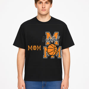 Basketball Mom T-Shirt, Sporty Orange & Black Design, Perfect Gift for Basketball Moms, Team Spirit Apparel - T-shirt 1758681894770.jpg