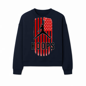Basketball Hoops Graphic Tee with Retro American Flag Design Perfect for Sports Fans and Athletes - Sweatshirt 1758681894860.jpg
