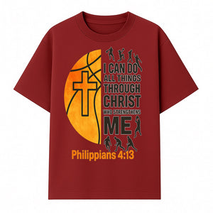 Basketball Faith Tee - I Can Do All Things Through Christ, Philippians 4:13, Sporty Christian Apparel - T-shirt 1758681894886.jpg