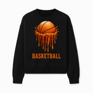 Dripping Orange Basketball Graphic Tee - Sporty Apparel for Basketball Fans & Players, Perfect Gift for Athletes - Sweatshirt 1758681894934.jpg