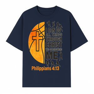 Basketball Faith Tee - I Can Do All Things Through Christ, Philippians 4:13, Sporty Christian Apparel - T-shirt 1758681895001.jpg