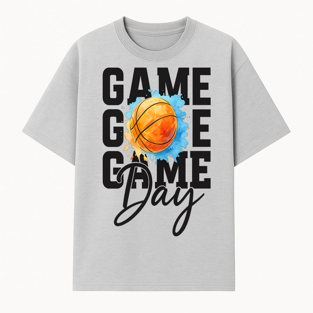 Basketball Game Day Poster, Watercolor Print, Sports Decor, Gamer Wall Art, Team Spirit, Event Day Decor, Perfect Gift for Fans - T-shirt 1758681895012.jpg