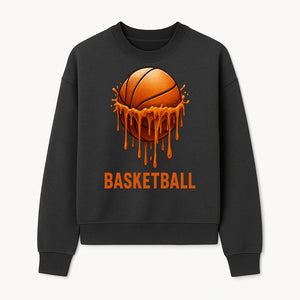 Dripping Orange Basketball Graphic Tee - Sporty Apparel for Basketball Fans & Players, Perfect Gift for Athletes - Sweatshirt 1758681895058.jpg