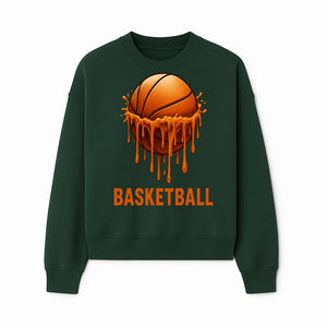 Dripping Orange Basketball Graphic Tee - Sporty Apparel for Basketball Fans & Players, Perfect Gift for Athletes - Sweatshirt 1758681895183.jpg