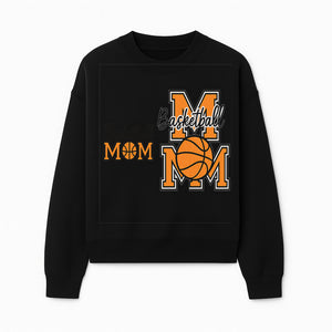 Basketball Mom T-Shirt, Sporty Orange & Black Design, Perfect Gift for Basketball Moms, Team Spirit Apparel - Sweatshirt 1758681895188.jpg