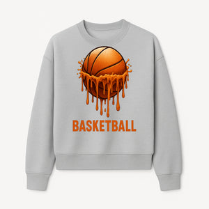 Dripping Orange Basketball Graphic Tee - Sporty Apparel for Basketball Fans & Players, Perfect Gift for Athletes - Sweatshirt 1758681895326.jpg
