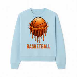 Dripping Orange Basketball Graphic Tee - Sporty Apparel for Basketball Fans & Players, Perfect Gift for Athletes - Sweatshirt 1758681895461.jpg