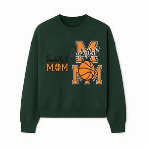 Basketball Mom T-Shirt, Sporty Orange & Black Design, Perfect Gift for Basketball Moms, Team Spirit Apparel - Sweatshirt 1758681895485.jpg