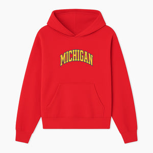 Michigan University Vintage Arch Design T-Shirt, College Apparel, Classic Fan Merchandise, Lightweight Casual Wear - Hoodie 1758681895495.jpg