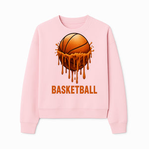 Dripping Orange Basketball Graphic Tee - Sporty Apparel for Basketball Fans & Players, Perfect Gift for Athletes - Sweatshirt 1758681895601.jpg