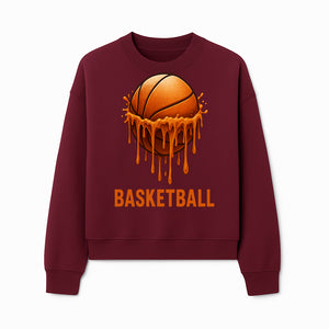Dripping Orange Basketball Graphic Tee - Sporty Apparel for Basketball Fans & Players, Perfect Gift for Athletes - Sweatshirt 1758681895737.jpg