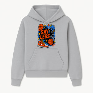Basketball Say Less Graphic Tee with Slam Dunk Design and Nike Sneaker Art, Perfect for Sports Fans and Streetwear Enthusiasts - Hoodie 1758681895924.jpg