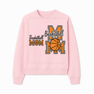 Basketball Mom T-Shirt, Sporty Orange & Black Design, Perfect Gift for Basketball Moms, Team Spirit Apparel - Sweatshirt 1758681895947.jpg