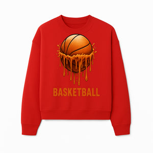 Dripping Orange Basketball Graphic Tee - Sporty Apparel for Basketball Fans & Players, Perfect Gift for Athletes - Sweatshirt 1758681896029.jpg