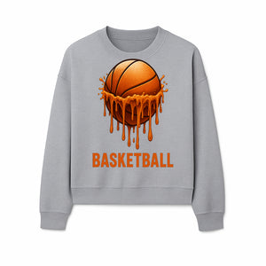 Dripping Orange Basketball Graphic Tee - Sporty Apparel for Basketball Fans & Players, Perfect Gift for Athletes - Sweatshirt 1758681896167.jpg