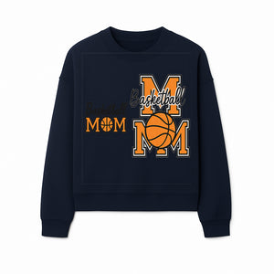 Basketball Mom T-Shirt, Sporty Orange & Black Design, Perfect Gift for Basketball Moms, Team Spirit Apparel - Sweatshirt 1758681896209.jpg