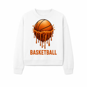 Dripping Orange Basketball Graphic Tee - Sporty Apparel for Basketball Fans & Players, Perfect Gift for Athletes - Sweatshirt 1758681896325.jpg