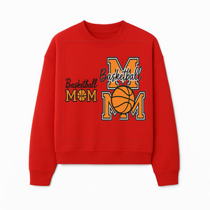 Basketball Mom T-Shirt, Sporty Orange & Black Design, Perfect Gift for Basketball Moms, Team Spirit Apparel - Sweatshirt 1758681896344.jpg